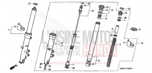 FRONT FORK CBR600F3 de 2003